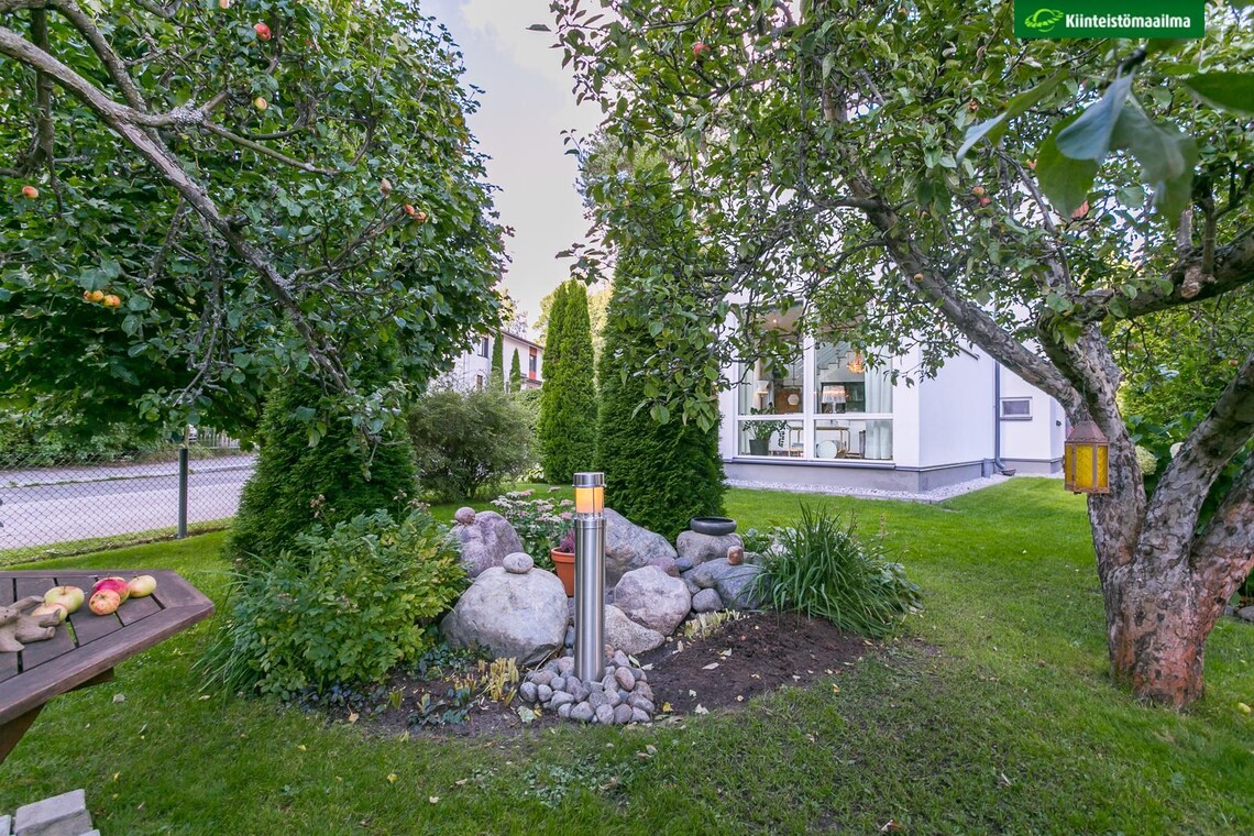 Modernin kivitalon kaunis ja helppohoitoinen piha Modernin kivitalon kaunis ja helppohoitoinen piha