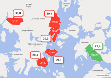 Asuntojen vuokrat Helsingissä, yksiö