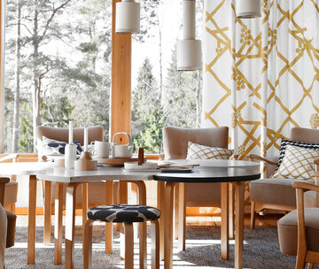 marimekko tekstiilit olohuoneessa
