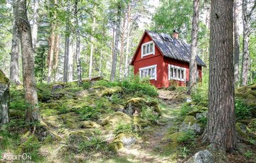 Söpö punainen mökki
