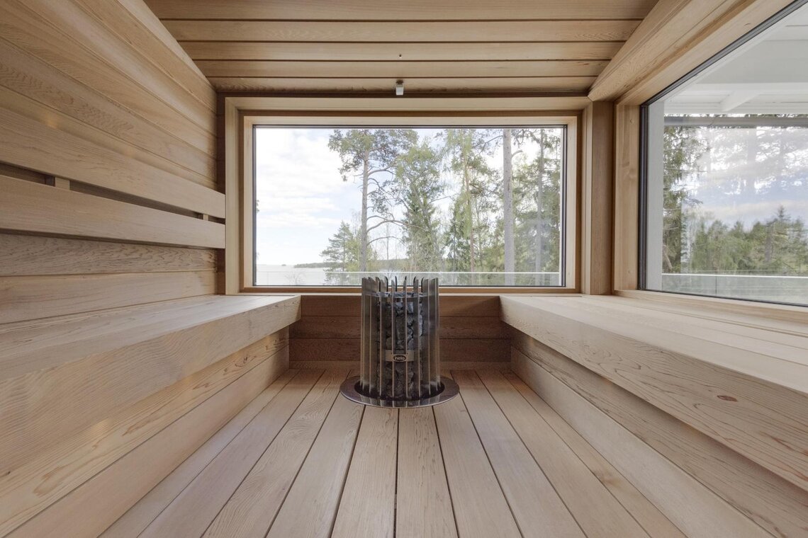 Moderni sauna merinäkymillä
