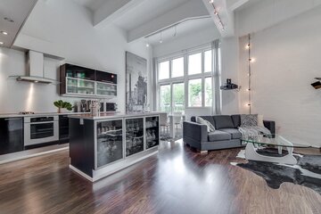 Upea loft-asunto vanhassa tehtaassa