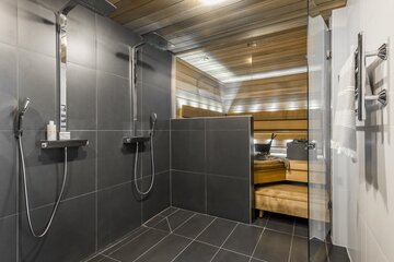 modernia tyyliä kylpyhuoneessa