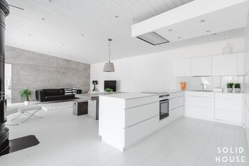 moderni valkoinen keittiö