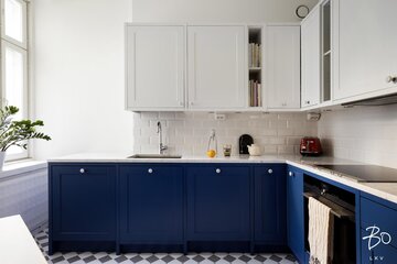 sininen skandinaavinen keittiö