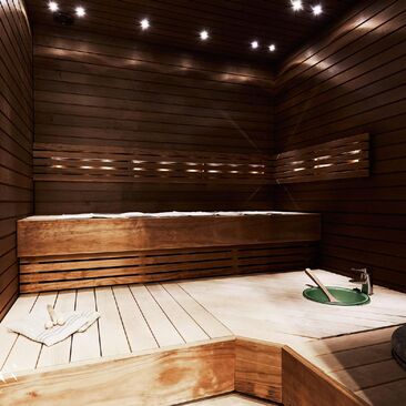 Moderni sauna omalla vesipisteellä