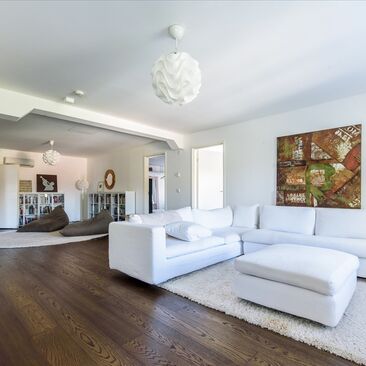 moderni sisutus loft-asunnon olohuoneessa